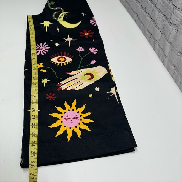 BLACK FRIDAY PALMISTRY Black Graphic Wide-Leg Pants SZ 8 NWT - Picture 4 of 11